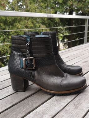 Karston leather multi-patterned ankle boots